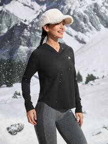 In My Nature 女士户外连帽衫和运动衫 冬季女士上衣 - 黑色 - 查看 12