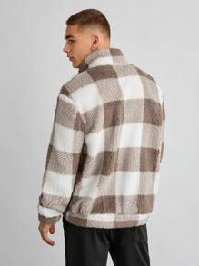 Manfinity INSISELF Unisex Bubble Fleece Print Loose Drop Shoulder Stand Collar Sweatshirt, Suitable For Autumn/Winter - Multicolor - View 7