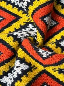 Slaydiva Plus Size Minimalist Pattern Detail Long Sleeve Casual Jacket, For Everyday Wear In Fall/Winter - Multicolor - View 7