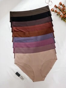 Set de 9 piezas de pantis triangulares sin costuras de talla grande, serie casual