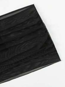 Swim Basics 夏季海滩女士露背系带开衩下摆比基尼套装（3 件）黑色罩衫 3 件套泳衣 - 黑色 - 查看 5