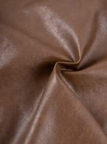 Manfinity Homme 男士纯色单排扣 V 领休闲 PU 皮背心，秋季