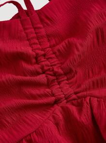 SHEIN MOD Plus Size Red Retro Square Neck Collar Babydoll Shirt .Christmas  Shirt.