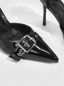 CUCCOO GRLICON 女士 Y2K 朋克风格高跟鞋，适合摩托车、酷女孩、万圣节、圣诞节、派对装扮