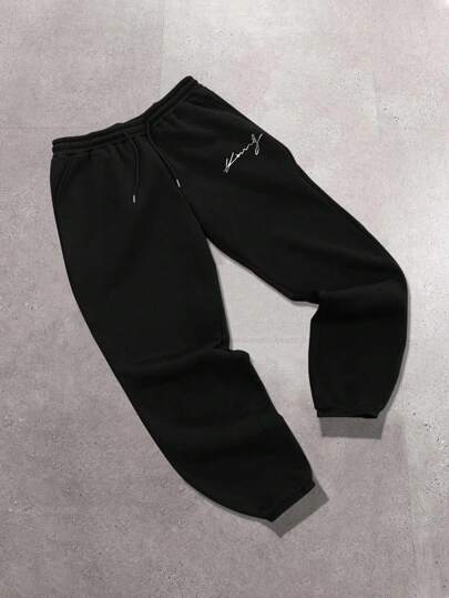 Manfinity Roghcode Men's Casual Drawstring Letter Print Sweatpants