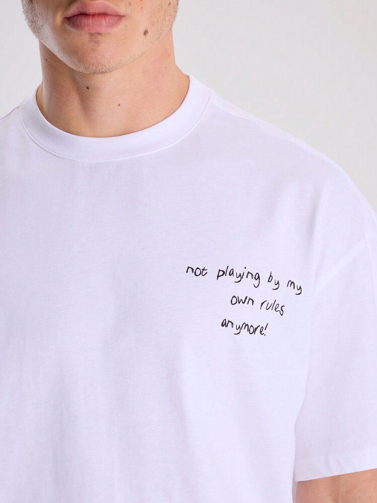 Musero 男士宽松圆领上衣 - 白色 - 查看 5