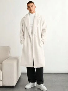 Manfinity INSISELF Chaqueta unisex de hombros caídos de terciopelo de mijo suelta y larga