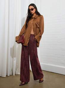 COSMINA Women's Fashion Loose Fit Oblique Pocket Suit Pants For Autumn - Multicolor - View 3