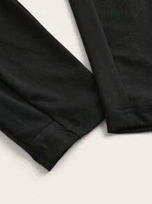 SHEIN EZwear Mallas casuales de cintura alta de unicolor con contraste de malla para mujer