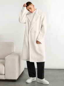 Manfinity INSISELF Chaqueta unisex de hombros caídos de terciopelo de mijo suelta y larga