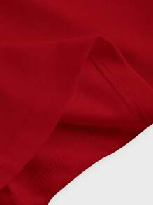 SHEIN MOD Vestido tank con pliegues en la cintura de estilo barroco rojo, vestidos de otoño, ropa - Rojo - Ver 4