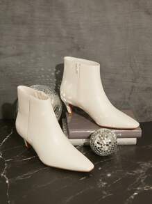 SHUZIA Kitten Heel Bootie With Slanted Topline