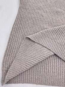 SHEIN LUNE Women's Plus Solid Color Knit Sequin Snowflake Embroidered Long Sleeve Loose Pullover Sweater For Commuting, Autumn/Winter Knit Pullover Fall - Khaki - View 3