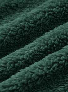 Cozy Pixies 2 件装女婴连帽衫，带羊毛夹克和厚肚脐长裤套装 - 墨綠色 - 查看 8