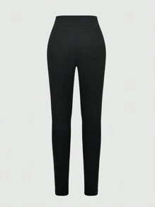 SHEIN Explorewe 2pcs/Set For Tween Girl, High-Waist Knitted Leggings, Basic Casual Pants, Suitable For All Seasonsholiday,Summer,Travel,Getaway