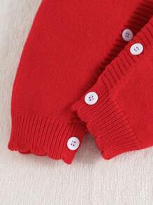 Conjunto de niña bebé para primavera/otoño con pantalón de tirantes de punto con intarsia de dibujos animados, diseño lindo de conejo peludo rosa, mangas con volantes, para Navidad