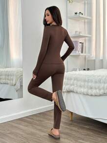 SHEIN EZwear 2-częściowy zestaw samonagrzewającej się bielizny termicznej modelującej sylwetkę