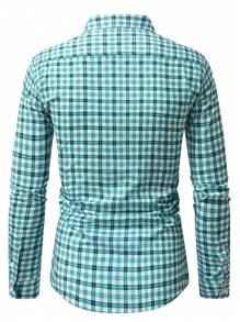 Manfinity EMRG Men's Casual Plaid Front Button Long Sleeve Shirt, Suitable For Autumn