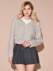 Enchnt 女士前开优雅常规夹克，秋冬