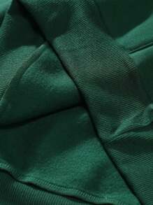 Aesthetic Post--Men's Front Zip Up Long Sleeve Pocket Number Print Minimalist Hoodie - Green - View 4