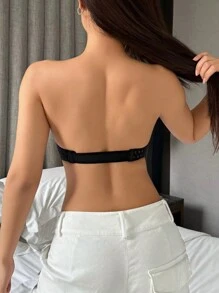 DAZY Underwire Push Up Strapless Backless Bra - Black - View 3