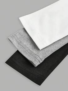 SHEIN Tween Girls Street Style Long Sleeve T-Shirt Bundle, Basic Button Design, Pack Of Three, Suitable For Spring And Fall Wear,Holiday,Summer,Travel - Multicolor - View 5