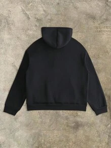 Manfinity Dauomo Áo nỉ có mũ trùm đầu thêu trang trí phong cách Mexico thường ngày cho nam - màu đen - Xem 2