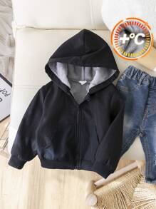 SHEIN 男婴休闲舒适多功能加厚保暖连帽外套，适合通勤、上学、居家、休闲、街头、聚会、幼儿园等场合。 - 彩色 - 查看 3