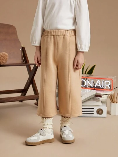 PrepCrw Conjunto de sudadera con capucha y pantalones deportivos y casuales de estilo universitario de punto holgado con cordón en la cintura para niñas jóvenes, en color caqui