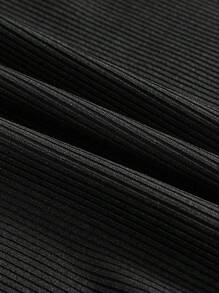 SHEIN BASICS 2 件套休闲纯色针织修身连体裤无袖女款 - 棕色 - 查看 7