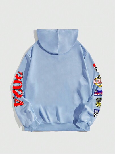 Street Life sweat-shirt à capuche casual à zip et imprimé lettre, style streetwear, manches longues, pour homme, automne