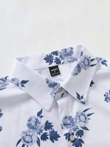 Manfinity RSRT 1 Áo sơ mi nam tay ngắn in hoa cài nút phía trước (In bất đối xứng) - Nhiều màu - Xem 3