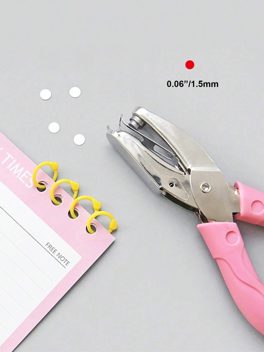 1 cái DIY Lỗ Đục Lỗ Trái Tim/Ngôi Sao/Hình Tròn Kim Loại Cầm Tay Đục Lỗ Cho Học Sinh Văn Phòng Và Thủ Công, Lỗ Tròn 1,5mm, Đồ Dùng Học Tập Giáng Sinh Làm Quà Tặng Ngày Lễ - Hồng - Xem 1