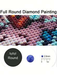 1pc Sunset & Cherry Blossom Pattern Diamond Painting Kit,5d Diamond Painting Set Rhinestone Decorative Gift, Suitable For Adults Beginner, Diamond Digital Art Kit, Round Full Diamond, Diamond Point Diy, Birthday Gift,Home Decoration,Wall Decoration, Bathroom Decor Christmas For Holiday Gift Giving