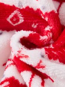 Áo nỉ Giáng sinh cho bé trai, họa tiết hoạt hình dễ thương hình bông tuyết và hươu, lớp lót nhung, mùa đông ấm áp, màu đỏ và trắng, phong cách Giáng sinh, giản dị, ấm cúng, phù hợp với gia đình - Nhiều màu - Xem 7