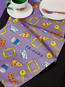 FRIENDS X SHEIN Full Print Purple Kitchen Tablecloth,Gifts - Mauve Purple - View 3