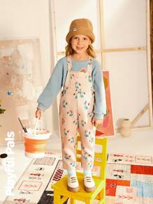 SHEIN 1 bộ quần yếm in họa tiết hoạt hình dễ thương/cổ điển/thường ngày/trở lại trường dành cho cả nam và nữ, phù hợp cho bé trai và bé gái, phù hợp cho đi học và chơi ngoài trời, mùa xuân/thu/đông - Nhiều màu - Xem 18