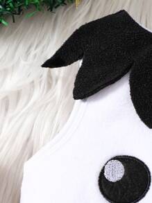 SHEIN 2pcs Newborns Baby & Kids Halloween Clothes Orange Cute Pumpkin Shaped Bodysuit & Pumpkin Hat Cosplay Halloween Costume - White - View 7