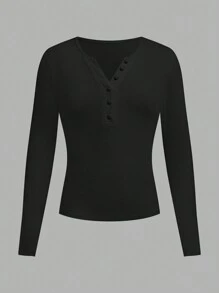 SHEIN Tween Girls Street Style Long Sleeve T-Shirt Bundle, Basic Button Design, Pack Of Three, Suitable For Spring And Fall Wear,Holiday,Summer,Travel - Multicolor - View 11