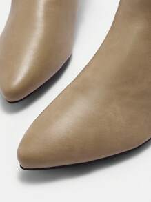 CUCCOO BIZCHIC Women Pointed Toe Low Heel Elastic Mid-Calf Boots For Christmas And New Year Holiday