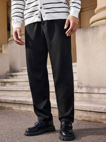 Manfinity VCAY 男士休闲宽松抽绳腰直筒梭织裤，时尚日常穿着