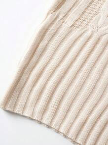 Chiquease Autumn/Winter Hooded Waist Slimming Knitted Bodycon Dress, Elegant & Versatile - Apricot - View 5