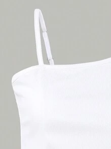 Conjunto de blusa e calças largas com decote assimétrico estiloso para meninas 2024