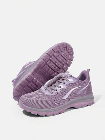 OUTDOORSY 女士纯色拼接简约休闲透气网眼运动跑步鞋运动鞋