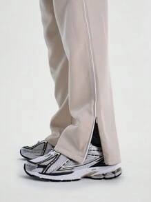 Musero Basic Plain Style Straight Leg Trouser SPRING SUMMER Streetstyle Capsule Wardrobe - Khaki - View 5