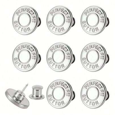 1 conjunto de 8/16 botões jeans de 17 mm, alfinetes de botão jeans soltos, botões ajustáveis, tensor de metal reutilizável e ajustável para substituição de botões jeans soltos, substituição de botões jeans para dia dos namorados, casamento dos namorados, aniversário