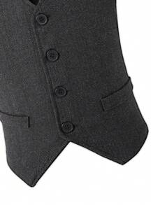 SHEIN 4pcs/Set Tween Boy Gentleman's Outfit Including Blazer Jacket, Vest, Long Sleeve Shirt, And Trousers, Elegant & Formal Wear For Birthday Party, Wedding, Christmas, Halloween, Graduation