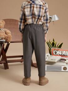 PrepCrw Kleine Jungen Graue, weihnachtliche Hose mit elastischem Bund im College-Stil, Herbst/Winter