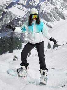 In My Nature Women's Winter Gradient Color Padded Jacket, Fashion Outdoor/Camping/Hiking/Commuting Wear Winter Women Tops,Women's Fall & Winter Outdoor  Jacket - Blue - View 6