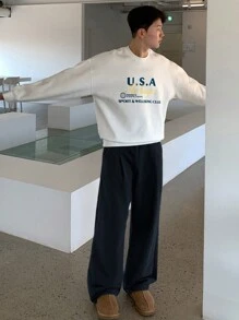 DAZY Men Autumn Solid Color Casual Sweatpants